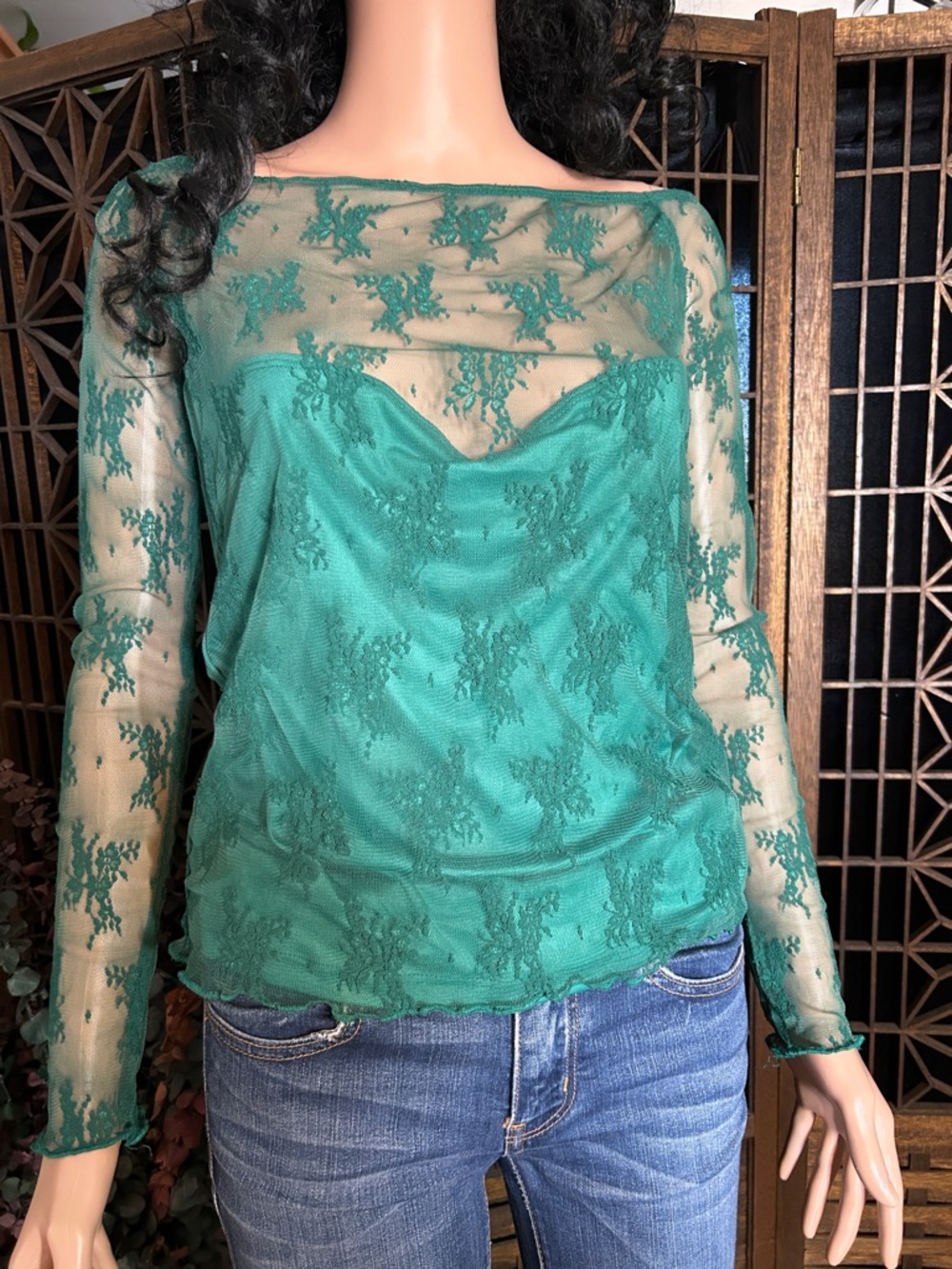 NWT ELODIE EMERALD GREEN TOP J XL